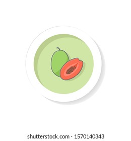 papaya flat icon, vector illustration