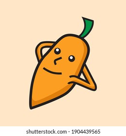 papaya fruit character design. designs for templates