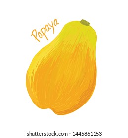 Papaya, fruit doodle drawings vector illustration.