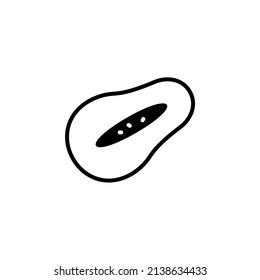 Papaya, Fruit, Fresh, Healthy Solid Line Icon Vector Illustration Logo Template. Suitable For Many Purposes.