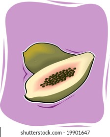 papaya fruit and a half piece	