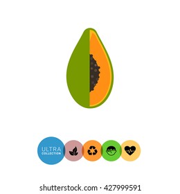 Papaya fruit icon