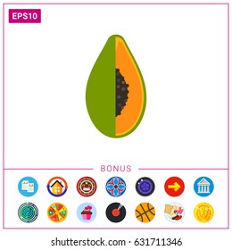 Papaya fruit icon