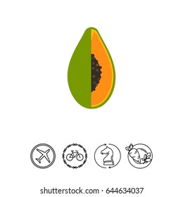 Papaya fruit icon
