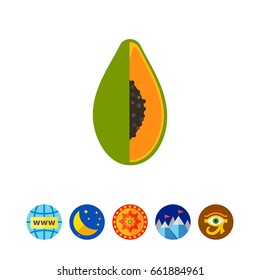 Papaya fruit icon
