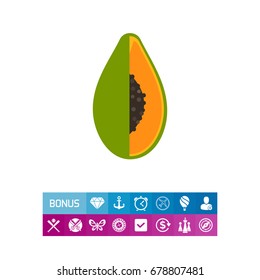 Papaya fruit icon
