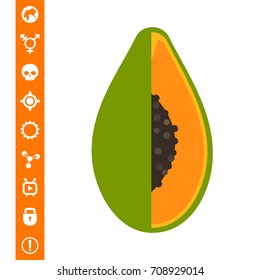 Papaya fruit icon