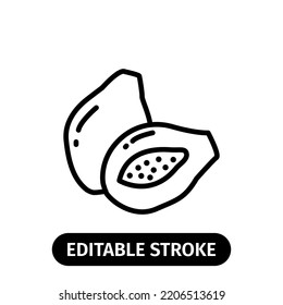 papaya fruit icon editable stroke