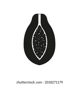 Papaya fruit icon. Vector. Flat design.