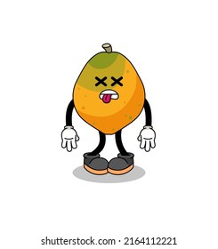 papaya fruit mascot illustration is dead , character design