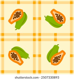 papaya fruit pattern for background