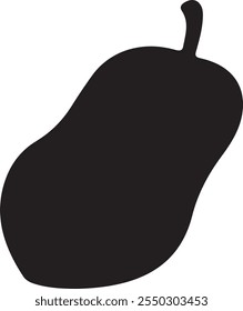 A papaya fruit silhouette is a sleek, artistic representation of the tropical fruit, often showcasing its unique shape and natural elegance. Ideal for creative designs, logos, or tropical-themed.