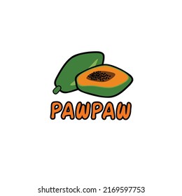 Papaya fruit vector white background 