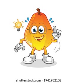 papaya got an idea illustration. character vector