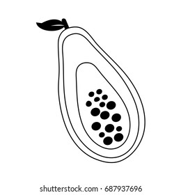 papaya half fruit icon image 