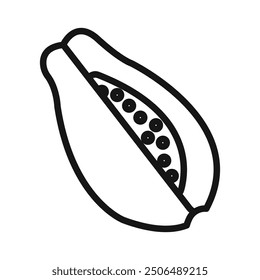 Papaya icon (2) Black line art vector logo