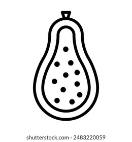 Papaya icon (2) linear logo mark in black and white