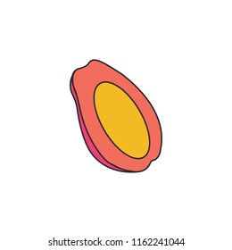 Papaya icon. Cartoon papaya vector icon for web design isolated on white background