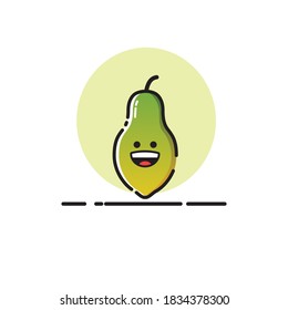 Papaya icon cute vector illustration laughed expression