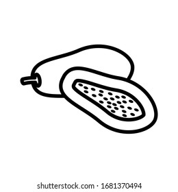 diseño de icono de papaya, colección de iconos de estilo plano