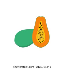 Plantilla de diseño de icono Papaya vector ilustración aislada
