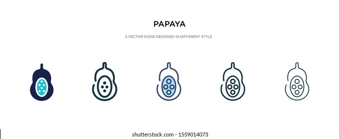 papaya icon in different style vector illustration. two colored and black papaya vector icons designed in filled, outline, line and stroke style can be used for web, mobile, ui