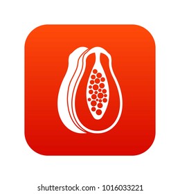Papaya icon digital red for any design isolated on white vector illustration