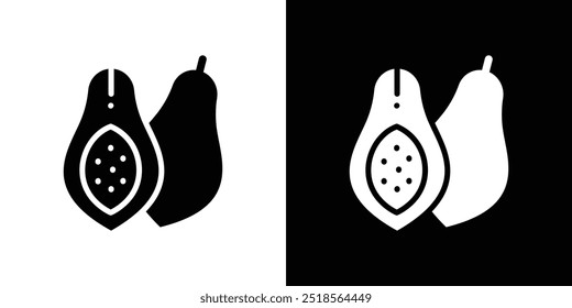 Icono de papaya Conjunto de relleno plano colección