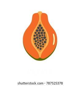 Papaya icon. Flat illustration of papaya vector icon isolated on white background