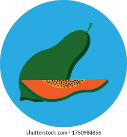 El icono de papaya estilo plano eps 10 para tu diseño web y móvil