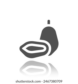 Icono de Papaya, Fruta, Ilustración vectorial