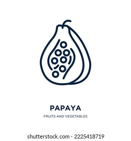 papaya icon from fruits and vegetables collection. Thin linear papaya, apple, watermelon outline icon isolated on white background. Line vector papaya sign, symbol for web and mobile