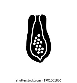 papaya icon of glyph style  vector illustration design