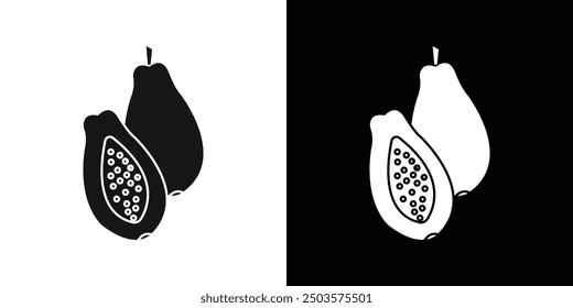 Vector de arte de línea de icono de papaya