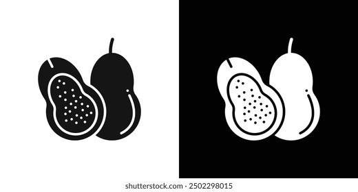 Vector de conjunto de logotipo de icono de papaya