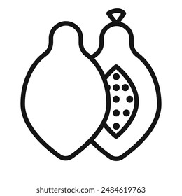 Papaya icon mark in filled style
