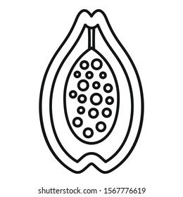 Papaya icon. Outline papaya vector icon for web design isolated on white background
