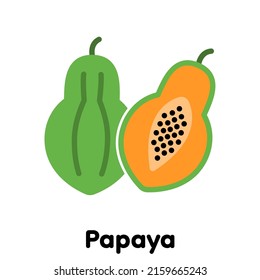 Papaya icon, Vector, Illustration .