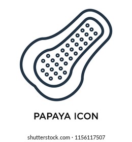 Papaya icon vector isolated on white background, Papaya transparent sign , thin pictogram or outline symbol design in linear style