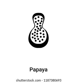 Papaya icon vector isolated on white background, logo concept of Papaya sign on transparent background, filled black symbol