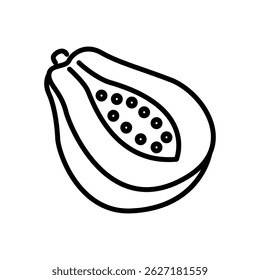 papaya icon vector, line style icon