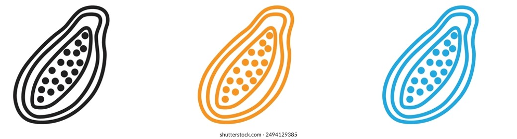 Colección de conjunto de logotipo de Vector de icono de papaya para el App de Web ui