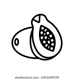 Icono de Papaya en vector. Logotipo
