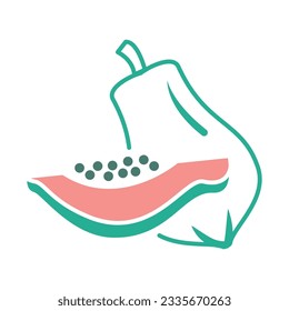 Papaya icon vector on trendy design