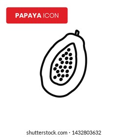 Papaya icon vector on white background