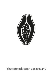 Papaya-Vektorillustration auf weißem Hintergrund, einfache Papaya-Elementgrafik.