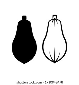 Icono de Papaya vector sobre fondo blanco
