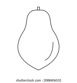 Papaya icon vector. Outline fruit, line papaya symbol.  Thin linear graphic pictogram for web site, mobile application. Logo illustration.
