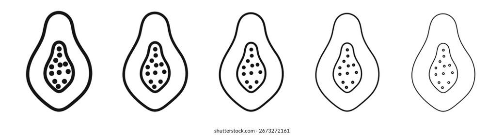 Ícone da papaia vetor conjunto sinal de ilustração
