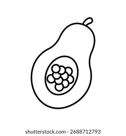 Papaya icon with white background vector stock illustration